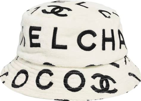 chanel straw hat cotton tweet black & white|chanel bucket hat 2022.